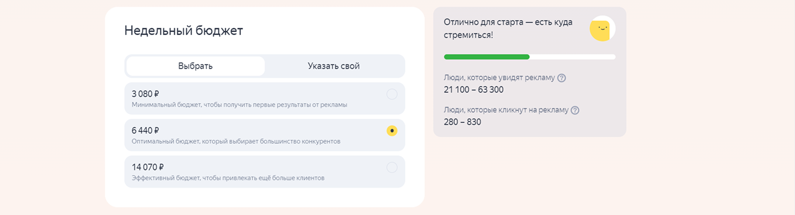 Выбор недельного бюджета
