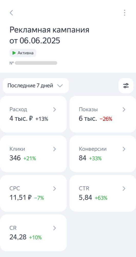 Как посмотреть статистику кампании